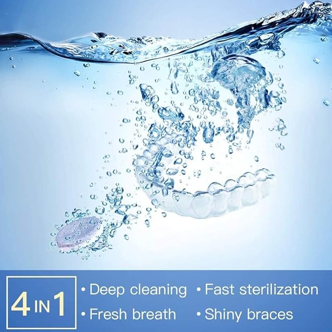 Y-Kelin Retainer and Denture Cleaner 12 Tablets for Dentures Retainers Mouth Guard and Removable Dental Appliances (12 PCS, Mint)