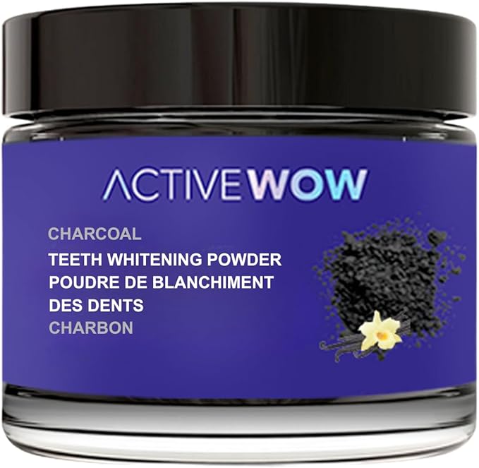Active Wow Activated Coconut Powder – Whitening Toothpaste Powder, Fluoride-Free, Sulfate & Paraben-Free, Vanilla Flavor