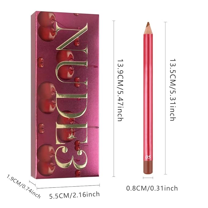 12Pcs Lip Liner Pencil Set - Matte Lip Combo for Women, Waterproof & Smudgeproof, Precise Lip Shaping & Sculpting, Includes Sharpener, Assorted Colors Set A