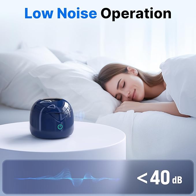 Ultrasonic Retainer Cleaner - UV Dental Cleaning Pod Night Guard Cleaner for Dentures, Aligner, Braces, Toothbrush Heads, Jewelry (Navy Blue)