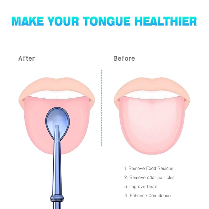 Tongue Cleaner Tip for Waterpik Water Flosser, Tongue Scraper Attachment Replacement for Waterpik Water Flosser, 3PCS
