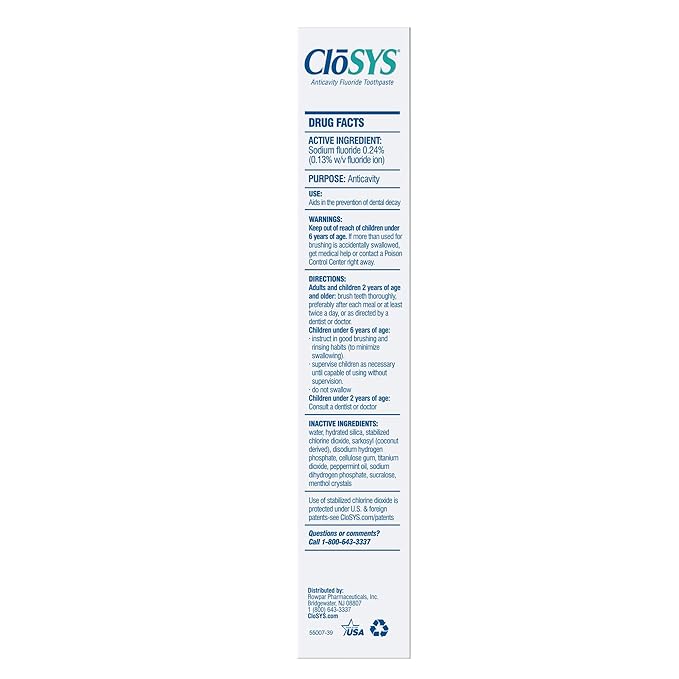 CloSYS Fluoride Toothpaste, 7 Ounce (Pack of 2) Gentle Mint, Whitening, Enamel Protection, Sulfate Free