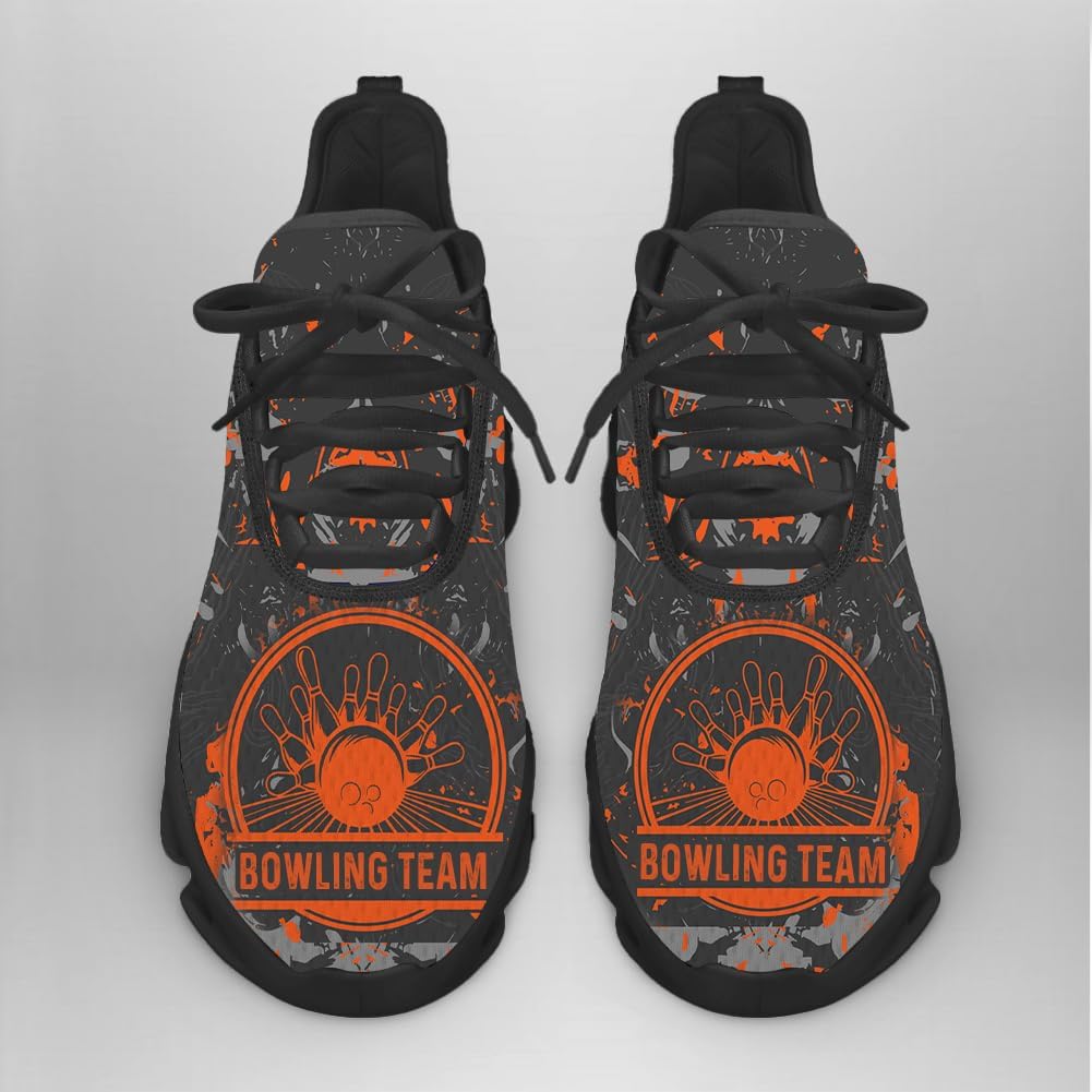 3D Printed Sports Shoes with Bowling-Themed Pattern, Eagle Flag Custom Shoes for Bowler and Bowling Team