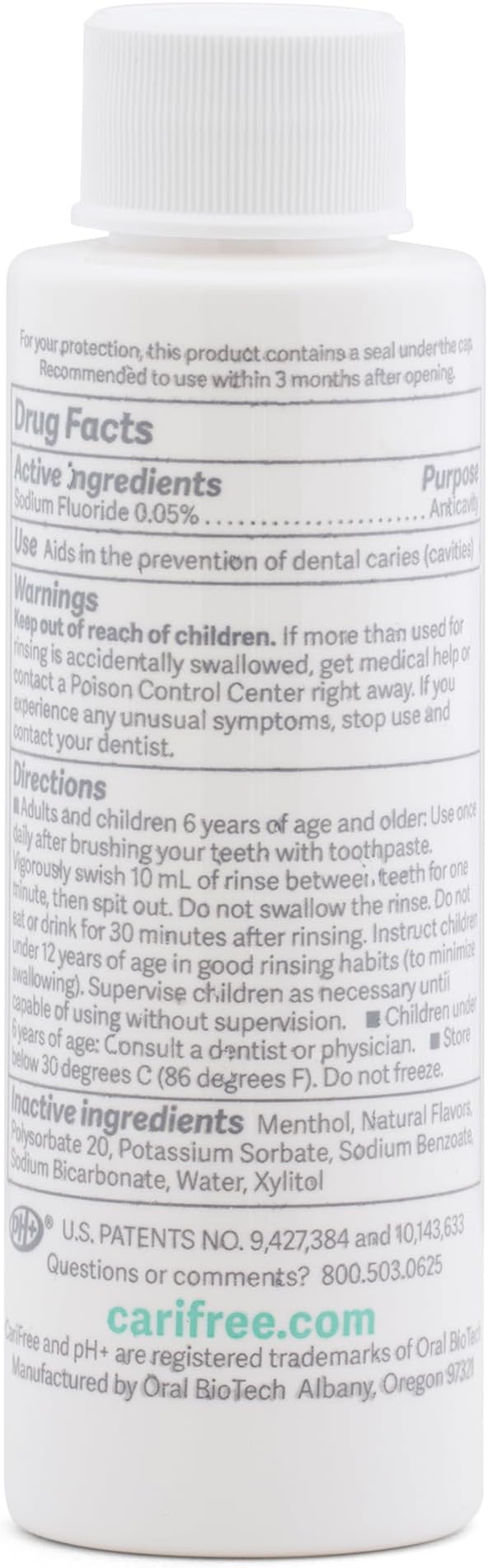 CariFree Maintenance Rinse, Mint (Full Size + Travel Sized) Fluoride Mouthwash | Anti-Cavity Oral Care | Xylitol | Elevated pH | Cavity Prevention | Alcohol Free