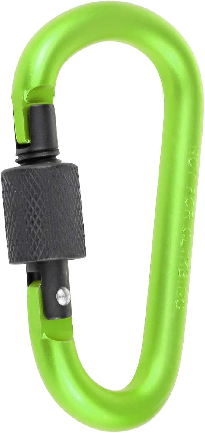 10 Pack Aluminum D Ring Key Rings Hiking Clips Locking Carabiner for Hiking Camping Fishing and Outdoor Use，Clips with Screw Gate Multicolored