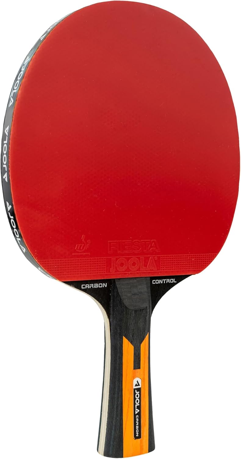 JOOLA Carbon Control Performance Ping Pong Paddles - Ergonomic Grip Handle & Vibration Control - ITTF Approved - Professional Ping Pong Paddle for Advanced Playability - Table Tennis Racket - Red