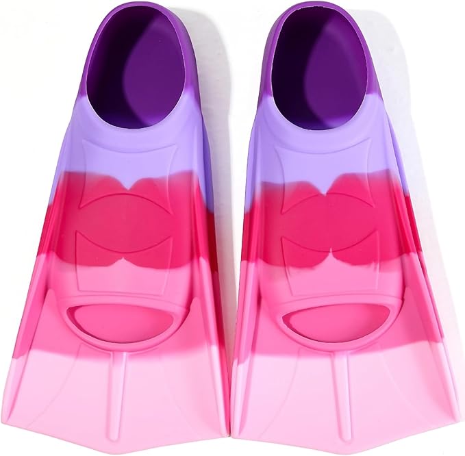 Kids Swim Fins,Short Kids Fins Youth Swimming Flippers for Lap Swimming Training for Children Girls Boys Beginners
