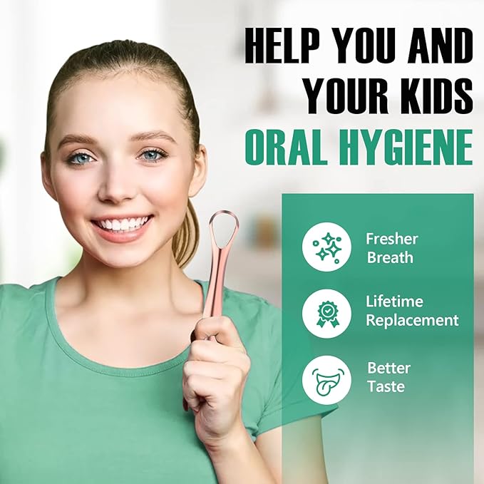 RONAVO Tongue Scraper for Kids & Adults, Right Size for Tiny Mouth,Freshen Bad Breath (Travel Cases Included), Healthy Oral Care, Stainless Steel Tongue Cleaners, 2 Pack