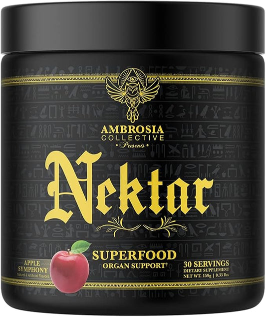Ambrosia Nektar - Superfood Powder | Complete Health Supplement | Organ Support - Liver, Kidney Health | 30 Servings (Apple Symphony)