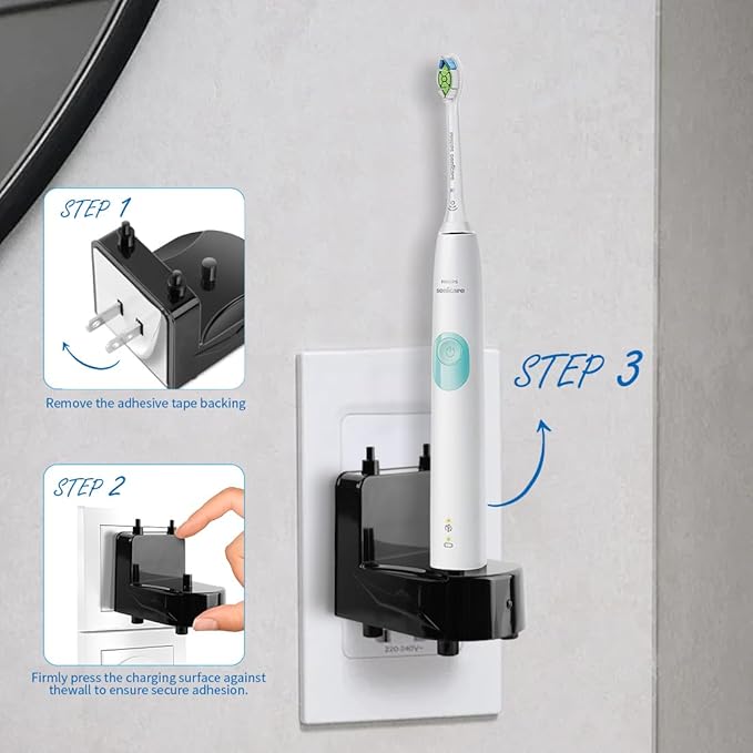 Wall Charger for Philips Sonicare Electric Toothbrush, Wireless Electric Toothbrush Wall Charger for Philips Sonicare HX6100/ HX3000/ HX6000/ HX8000/ HX9000 Series (Black)