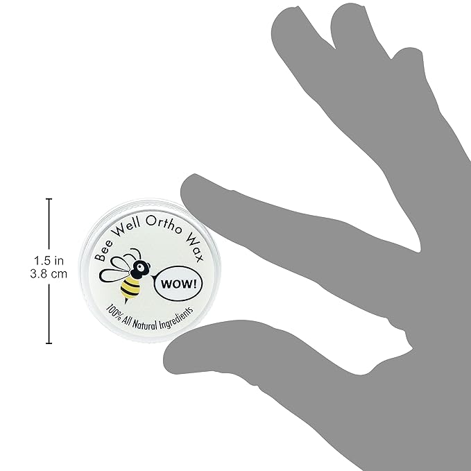 Bee Well Ortho Wax Pure | All Natural Extra Firm Braces Wax | Protect, Prevent & Relieve Orthodontic Braces Discomfort & Mouth Pain | Aluminum Jar | 75 Pieces of Wax for Braces