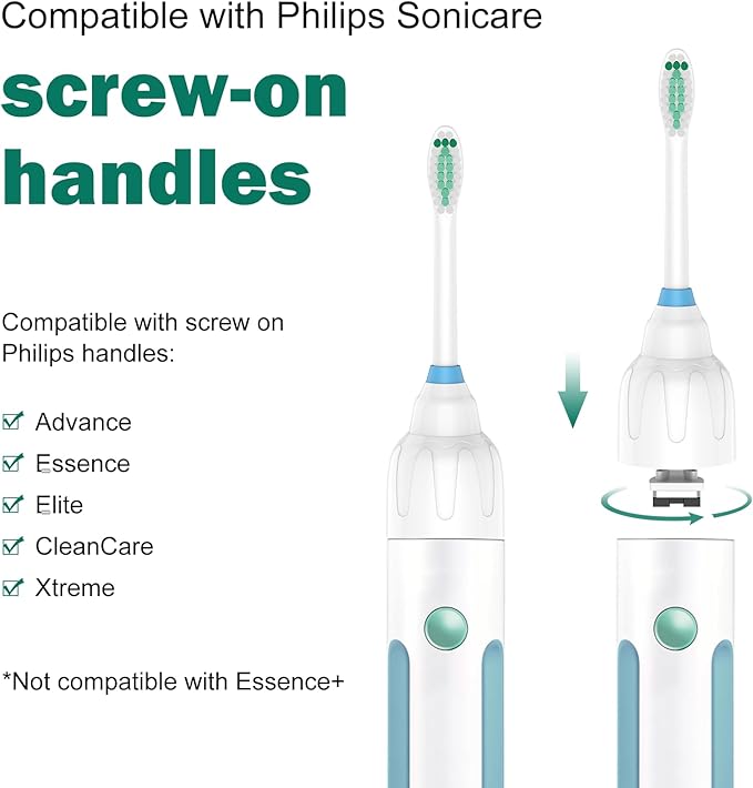 Replacement Toothbrush Heads for Philips Sonicare Replacement Brush Heads Medium Soft Dupont Bristles Electric Toothbrush Replacement Heads Fit E-Series Essence Xtreme Elite Advance, 4 Pack