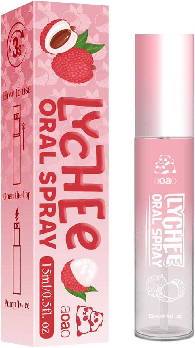 Oral Spray for Adults, Mouth Freshening Spray, Portable Peppermint Oral Freshener, Alcohol & Fluoride-Free Oral Care Mouth Spray, Travel, Dates, Office, Dry & Bad Breath,0.5fl.oz (Pink)