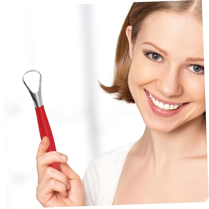 2pcs Tongue Cleaner for Adults Stainless Steel Tongue Scraper Oral Hygiene Bad Breath Remover Easy to Use