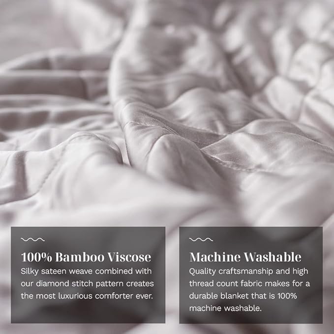 LUXOME Lightweight Blanket | 100% Rayon (Viscose) from Bamboo Fabric & Fill | King/Cal King - 98"x92" | Thermal-Regulating | Super Soft | Dove