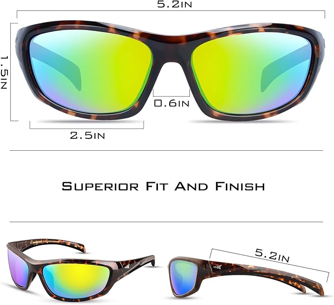 KastKing Hiwassee Polarized Sport Sunglasses for Men and Women, Wrap Sunglasses for Fishing Cycling and Running,UV Protection