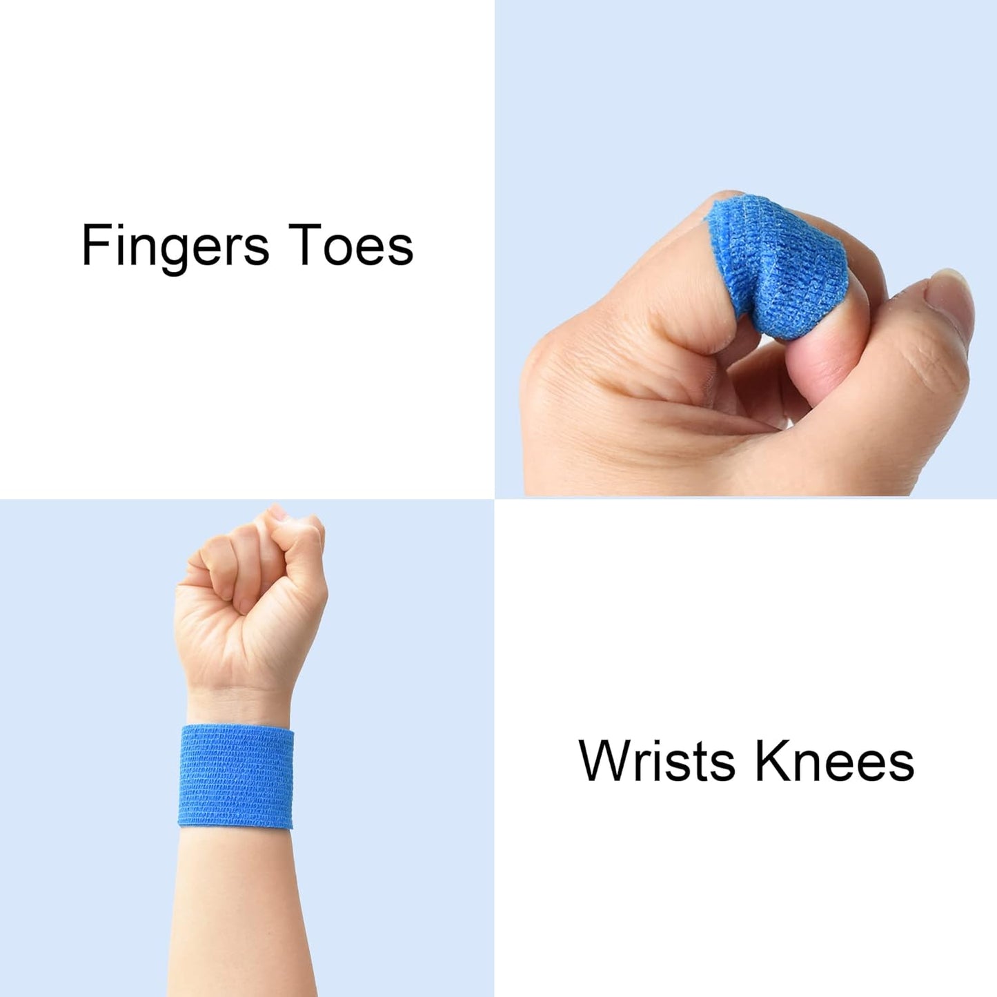 10 Pack Self Adherent Bandage Wrap Elastic Cohesive Bandage Self Adhesive Tape Vet Wrap Tape 2 Size (8Pack 2'' and 2Pack 1''), Blue