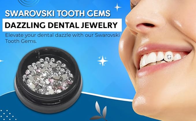 LaserGlow Premium Tooth Gems – 20 Count 2.2mm Forest Green Crystal Dental Jewelry – Shiny Tooth Crystals with Brilliant Reflection, Easy Application & Long-Lasting Hold