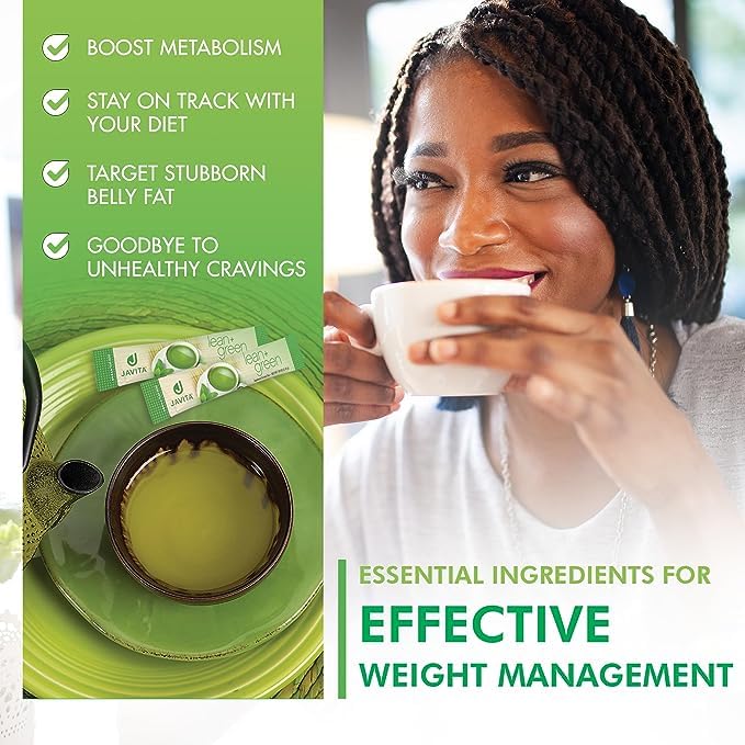 Lean + Green, Premium, 100% Japanese Green Tea, Garcinia Cambogia (as Super Citrimax) & Gymnema Sylvestre, for Weight Management, Appetite Control 24 ct - 4 Boxes, Javita