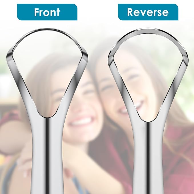 8 Pcs Tongue Scraper Stainless Steel Tongue Cleaners Wide Head Tongue Cleaner Tool Reduce Bad Breath Tongue Scrapers for Fresh Breath