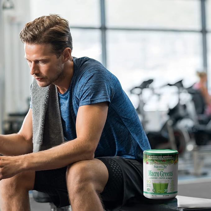 MacroLife Naturals Macro Greens Powder 38 Superfood Probiotic Antioxidant Enzyme & Herbal Supplement Immunity Energy Cleanse - Non-GMO Vegan Gluten-Free Dairy-Free - 30oz (90 Servings)