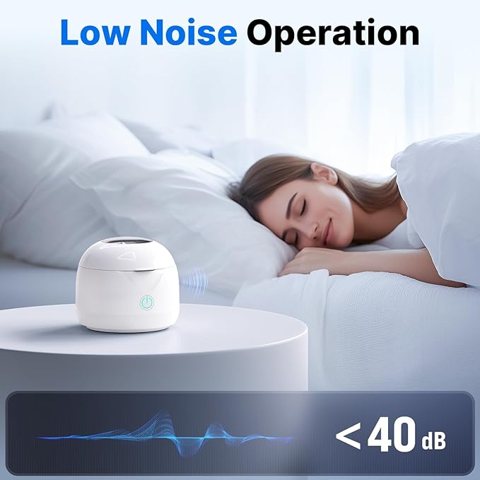 Ultrasonic Retainer Cleaner - UV Dental Cleaning Pod Night Guard Cleaner for Dentures, Aligner, Braces, Toothbrush Heads, Jewelry (White)