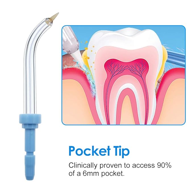Replacement Periodontal/Pocket Tips Compatible with Waterpik Water Flossers and Other Brand Oral Irrigators (4-Pack)