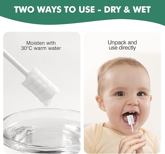 52Pcs Baby Tongue Cleaner, Disposable Baby Toothbrush Oral Cleaner, Infant Gum and Tooth Cleaning Stick for Newborns, Toddler Mouth Cleaner