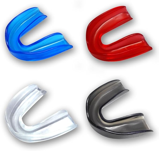 4 Set Mouldable Sports Mouth Guards for Adults & Kids(Age 8-12),Tooth Protector for Taekwondo Football,Basketball,Boxing,Wrestling,Kickboxing - BPA Free (Multi-Color)