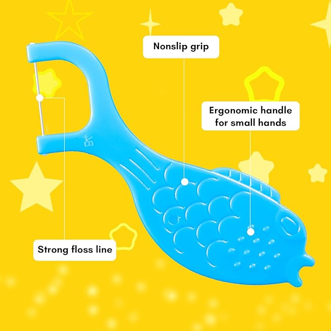 FAMILIFE Kid Floss Picks, 120 Picks Kid's Dental Floss Picks Without Fluoride, Kid Flossers with 4 Travel Handy Cases, Helps to Fight Tooth Decay and Keep Your Kids’ Teeth Clean