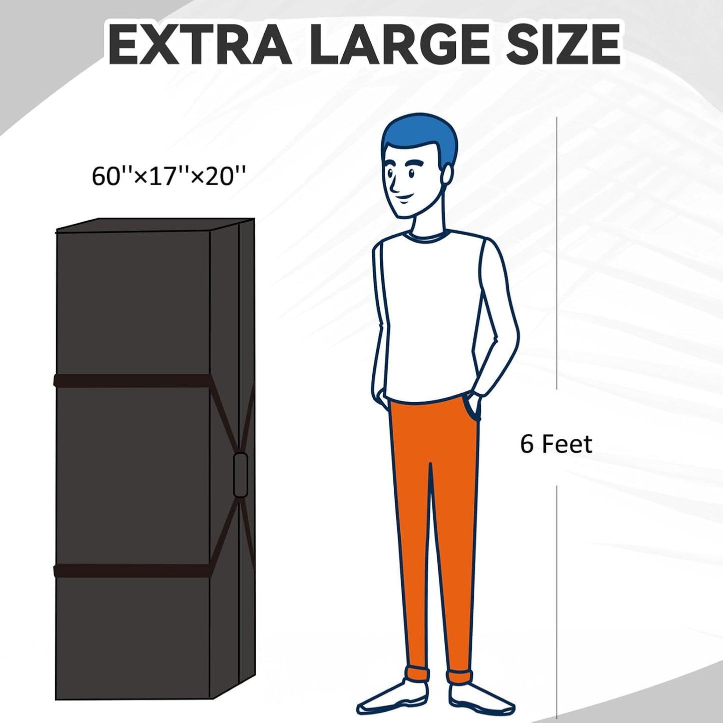 60 x 17 x 20 Inch, 332 L Extra Large Duffle Bag Camping Tent Storage Duffle Sports Equipment Bag Heavy Duty and Waterproof for Travel Camping Tent Pole Hammock Tripod Fishing Luggage Moving