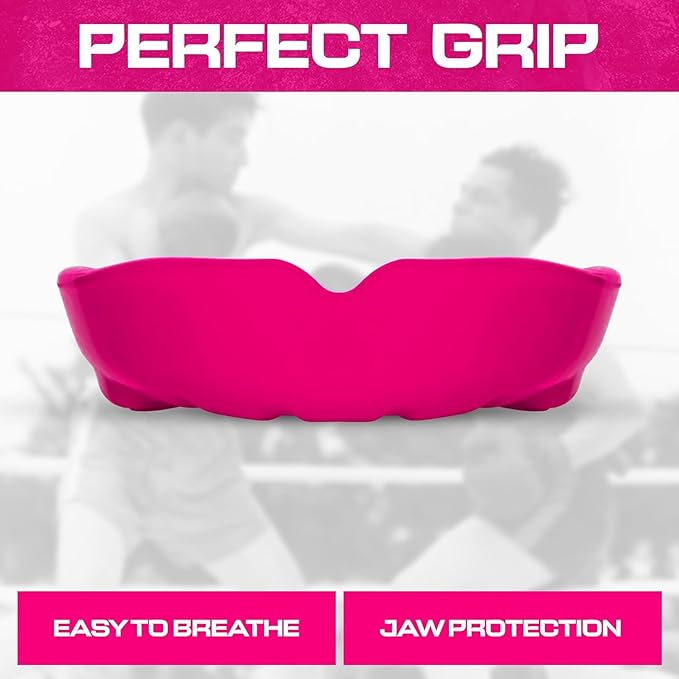 Sports Mouth Guard for Kids,Youth,Boys,Girls,Child Teen Mouthguard with Case (BPA Free) for Boxing, Martial Arts,MMA Karate,Lacrosse,Football,Soccer and All Contact Sports (Pink)
