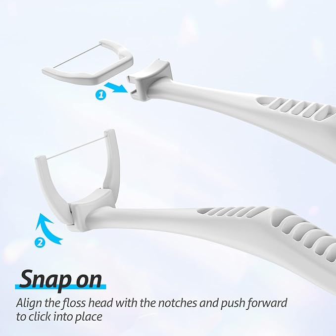 RAZOKO Disposable Snap-On Flosser Refill Heads 180 Count Fits for RAZOKO Dental Floss Handle