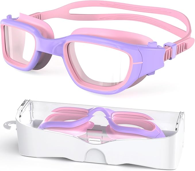 Kids Swim Goggles,Swimming Goggles for Kids 6-14, Anti-Fog UV Protection Pool Glasses for Boys Girls