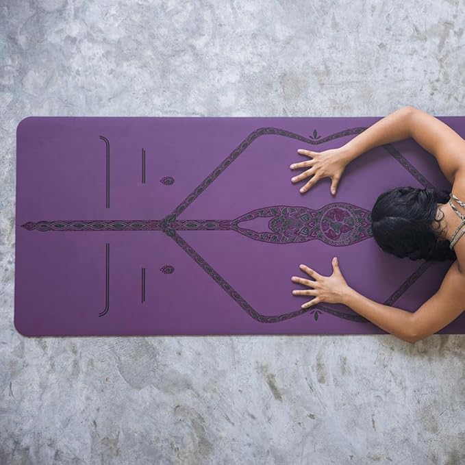 Liforme Printed Yoga Mat Collection - Free Yoga Bag Included - Patented Alignment System, Warrior-like Grip, Non-Slip, Eco-friendly, Sweat-resistant, Long, Wide and Thick for Comfort