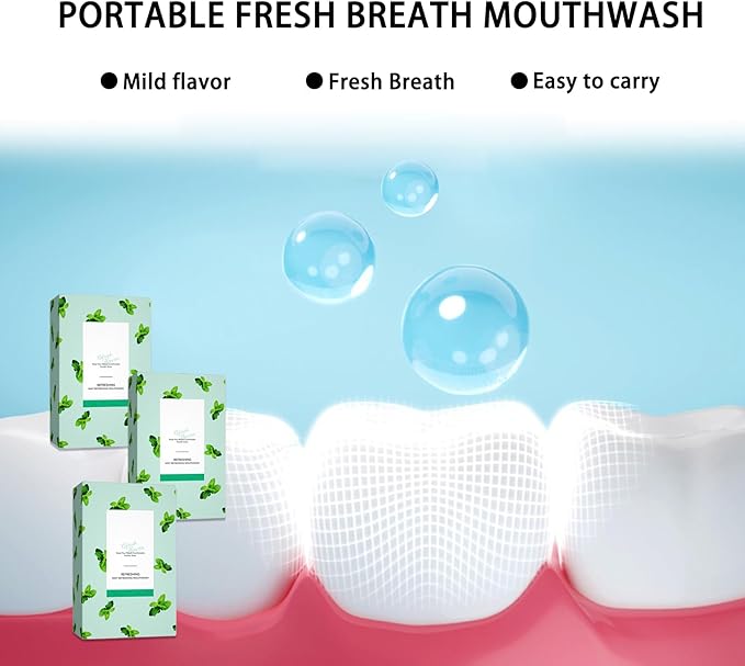 60PCS Travel Size Mouthwash,Portable Mini Mouthwash,Long-Lasting Freshness Travel Mouth Wash for Oral Care A31
