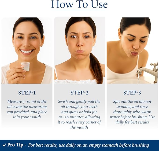 Blue Nectar Cinnamon Mouth Pulling Oil for Kavala Gandusha Oral Hygiene Ritual | Ayurvedic Mouthwash for Fresh Breath,Daily Oral Care & Helps Maintain Fresh Gums (9 Herbs, 6.76 Fl Oz)