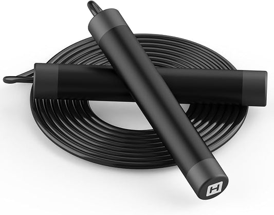 Jump Rope, HANDIO jump ropes 1/2 lb Weighted Jump Rope for Boxing, Cardio, Crossfit Workout, 8~10ft Range Adjustable Length Steel Ropes with Ball Bearings and Metal Handles, Jumpropes Suitable for Men