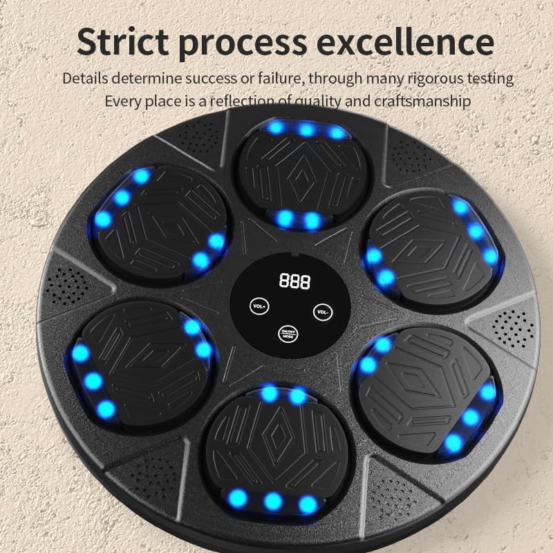 HOTSEVEN 2025 Music Boxing Machine with Boxing Gloves, Smart Bluetooth Boxing Machine with LED Electronic Wall Mounted, Music Boxing Target Workout Punching Equipment for Home(Upgrade)