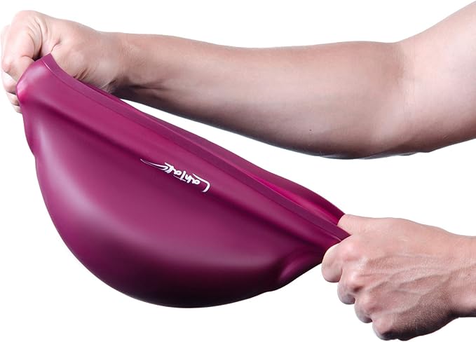 3D Swim Caps - Ear Protection Swimming Cap for Women & Men - Silicone, Waterproof - Fits Long & Short Hair - Adult & Youth