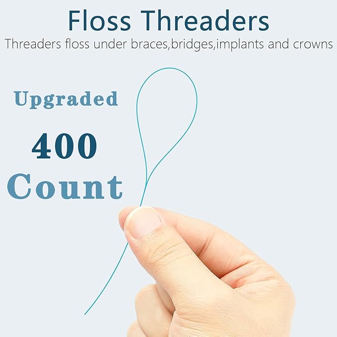 Floss Threaders Dental Floss Threader for Braces Bridges 400PCS(4Pack)
