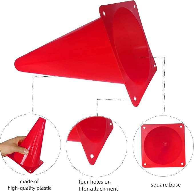 24 Pcs 7 Inch Plastic Traffic Cones, Basketball Football Drills, Skating, Sport Training Agility Markers, Indoor Outdoor Games, Multicolor