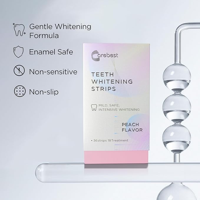 Teeth Whitening Strips 18 Treatments,Enamel Safe Strips Whitening Without The Harm,Non-Slip Whitening Strips for Sensitive Teeth