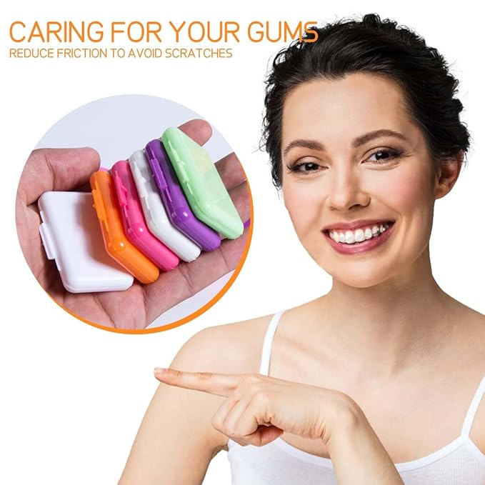 OBTANIM 24 Pack Colorful Braces Wax Dental Care Orthodontic Wax for Braces Wearer (10 Color)