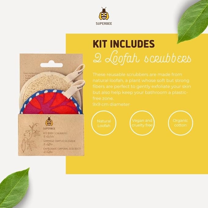 SuperBee Women Gift Box - Toothpaste Tablets, Natural Body scrubbers, Soft Bristles Bamboo toothbrushes, Make up Removal Pads, Beeswax wrap - Eco Friendly Gift, Housewarming Gift Christmas Women Day …