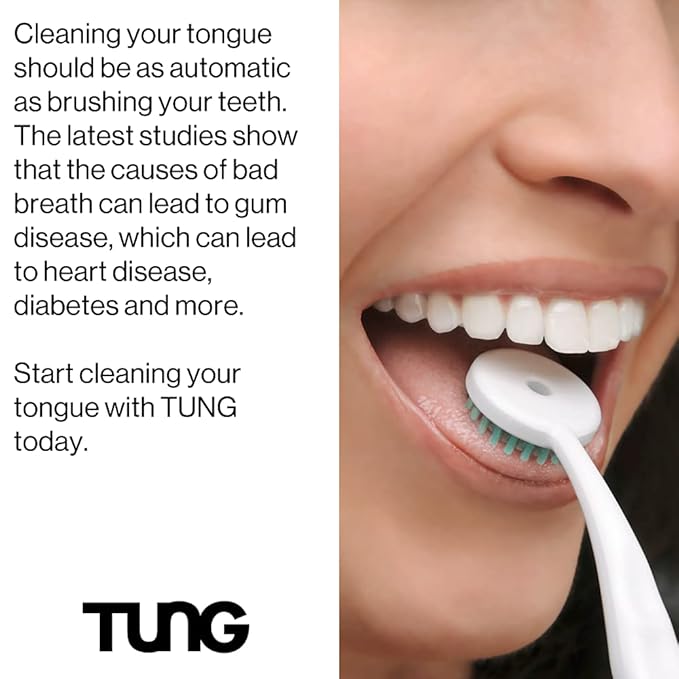 Tung Tongue Cleaning Kit, Tung Brush and Gel, Bad Breath Odor Eliminator, Halitosis Defense, USA Made (Set of 2)