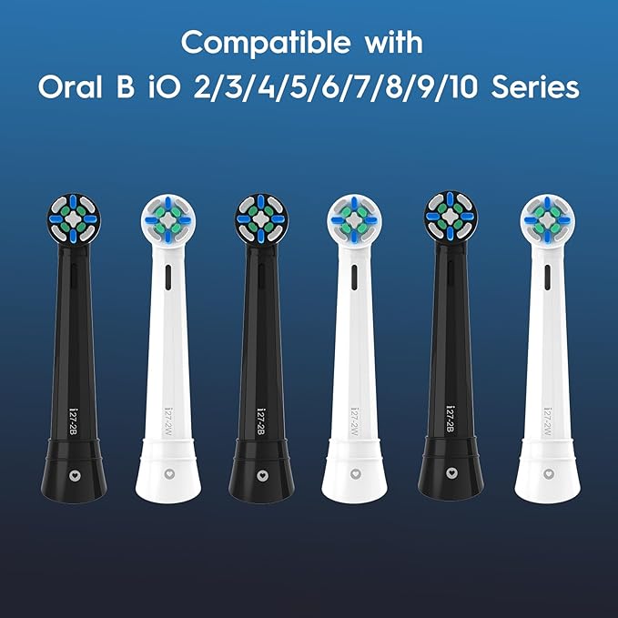 10 PCS IO Replacement Heads Compatible with Oral B IO 2/3/4/5/6/7/8/9/10/Deep Clean Series Electric Toothbrush, Brush Heads Compatible with Oral B IO for Teeth Cleaning (White)