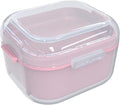ARGOMAX Denture Case, Denture Cup for Soaking Dentures(Not Leak-Proof), Thorough Cleaning of Dentures, Retainer, Mouthguards, Clear Braces (Dark Pink).
