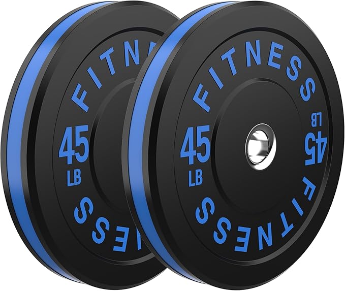 2 Inch Bumper Plates，10-500lbs，Barbell Rubber Olympic Weight Plates Set for Home Gym, Strength Training & Weight Lifting, Multiple Options Colors