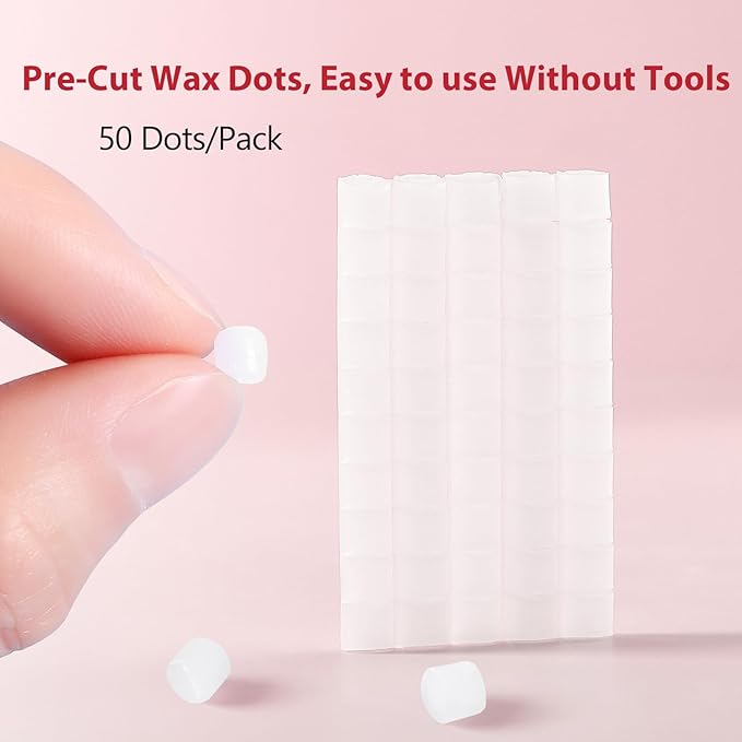 JMU Orthodontic Wax, Strawberry Flavor - 1 Pack (50 Precut Dots) - Dental Wax for Braces